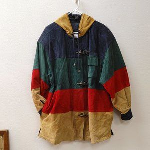 Diana Marco hooded genuine leather coat, size 20, suede